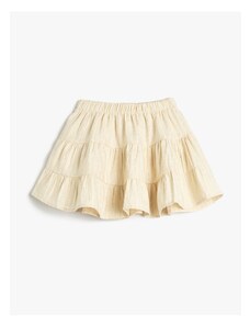 Koton Voluminous Skirt with Layered Ruffles and Elastic Waist Cotton.