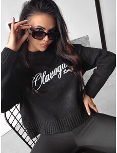 Black sweater with embroidery LOCO 2023 OLAVOGA
