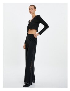 Koton Wide Leg Trousers. Normal Waist with Lace Detail on the sides.