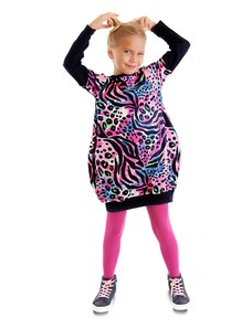 mshb&g Leopard Patterned Pink Navy Blue Girl's Dress