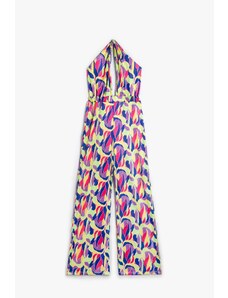 Koton Women's Pink Patterned Jumpsuit