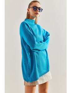Bianco Lucci Women's Side Button Detailed Knitwear Sweater