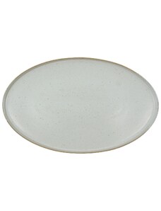 House Doctor Bílý kameninový servírovací talíř Pion 30,9 x 19,6 cm