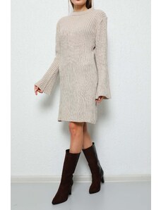 BİKELİFE Women's Mini Lycra Winter Knitwear Dress