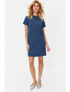 Trendyol Indigo Pocket Look Waist Open/Skater Mini Smart Crepe Dress