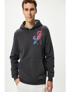 Koton Spiderman Oversize Hoodie Kangaroo Pocket Licensed Printed