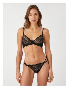 Koton Lace Brassiere Underwired Unpadded, Capless With Metal Accessories.