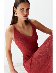 Trendyol Dried Rose Maxi Knitwear Basic Dress