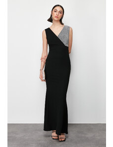 Trendyol Black Long Stylish Evening Dress