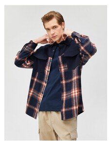 Koton Lumberjack Shirt Block Detailed Classic Collar Pocket
