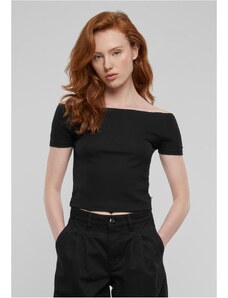 UC Ladies Dámské tričko Organic Off Shoulder Rib - černé