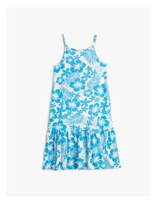 Koton Dress Floral Thin Strap Cotton with Back Window Detail