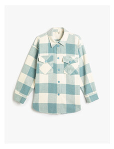 Koton Lumberjack Shirt with Pocket Detail Buttons Relaxed Cut