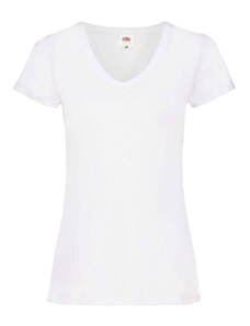 White v-neck Women's T-shirt Valueweight Fruit of the Loom