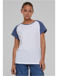 UC Ladies Dámské tričko Contrast Raglan - bílá/modrá
