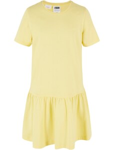 Urban Classics Kids Dívčí šaty Valance Tee Dress - žluté