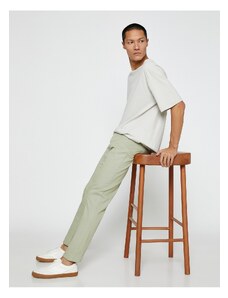 Koton Basic Gabardine Trousers Slim Fit Button Detailed Pockets.