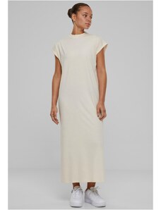 UC Ladies Dámské šaty Urban Classics Long Extended Shoulder Dress - smetanové