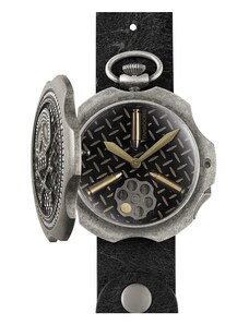 Mondia Watches Stříbrné pánské hodinky Mondia s koženým páskem Tambooro Bullet Dirty Silver ZIRCONIA 48MM