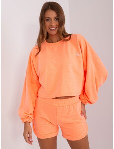 Fashionhunters Fluo oranžová dámská dvoudílná tepláková souprava