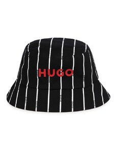 Dětská bavlněná čepice HUGO černá barva