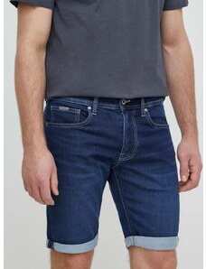 Džínové šortky Pepe Jeans SLIM GYMDIGO SHORT pánské, tmavomodrá barva, PM801075DP4