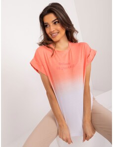 Fashionhunters Dámské bavlněné tričko Coral ombre
