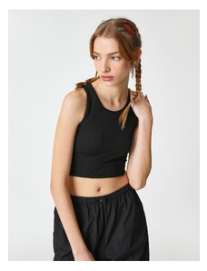 Koton Crop Singlets Basic Crew Neck Sleeveless Corduroy.