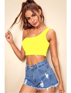 Madmext Mad Girls One Shoulder Yellow Strap Body Mg325