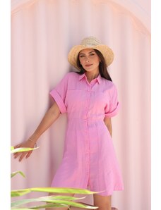 Laluvia Pink Modal Shirt Dress