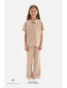 Dagi Beige Natural Color Local Seed Cotton Trousers