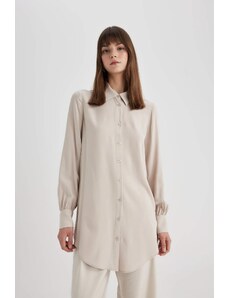 DEFACTO Regular Fit Shirt Collar Long Sleeve Tunic