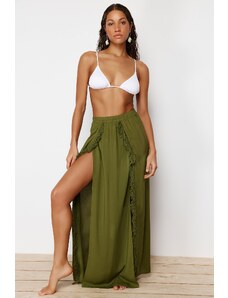 Trendyol Khaki Maxi Woven Tassel Skirt