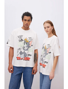 DEFACTO Unisex Tom & Jerry Oversize Fit Printed T-Shirt