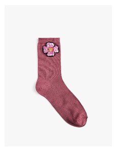 Koton Basic Floral Socks With Embroidery Detail