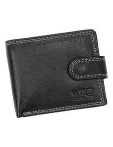 Pánská kožená peněženka Wild 125607B černá / bílá