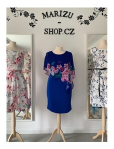 Marizu shop Krásné společenské plus size šaty s květinovým vzorem