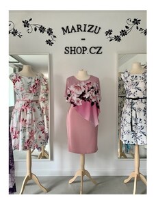 Marizu shop Krásné společenské plus size šaty s květinovým vzorem