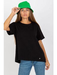 BASIC FEEL GOOD Asymetrické bavlněné triko černé
