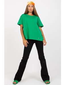 BASIC FEEL GOOD Asymetrické bavlněné triko zelené