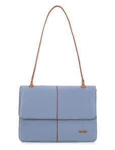 Klasická dvoubarevná dámská kabelka Wittchen, modro-hnědá, ekologická kůže