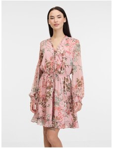 Růžové dámské květované šaty Guess Vanessa - Dámské
