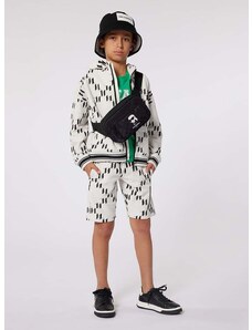 Dětské bavlněné šortky Karl Lagerfeld béžová barva