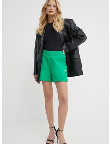 Kraťasy Karl Lagerfeld x Darcel Disappoints dámské, zelená barva, s potiskem, high waist
