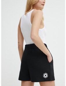 Kraťasy Karl Lagerfeld x Darcel Disappoints dámské, černá barva, s potiskem, high waist