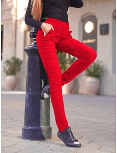 NEYWER Dámské funkční elastické sportovní kalhoty červené EK723