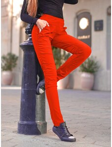 NEYWER Dámské funkční elastické sportovní kalhoty červeno-oranžové EK723