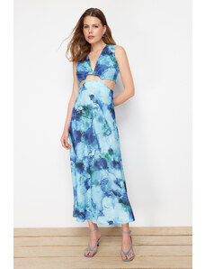 Trendyol Blue Cut Out Detailed Woven Maxi Dress