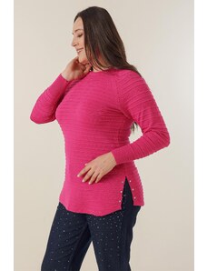 By Saygı Stone Detailed Side Plus Size Sweater