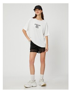 Koton Oversized Sports T-Shirt with a Print